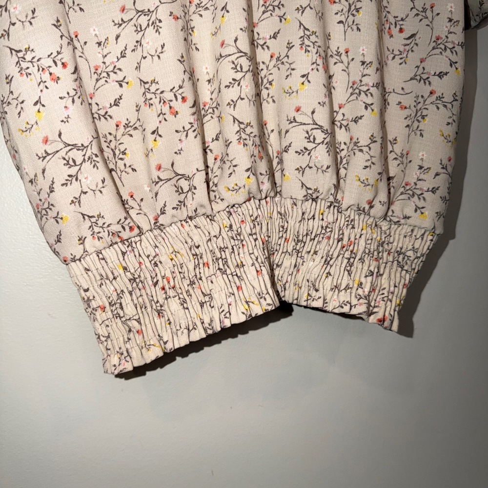Paper Crane Womens Blouse Med Boho Cottagecore Dainty Flowers Soft Girl Romantic - Picture 2 of 7